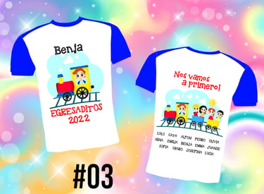 Remera para egresados de Jardin de Infantes con diseño de tren